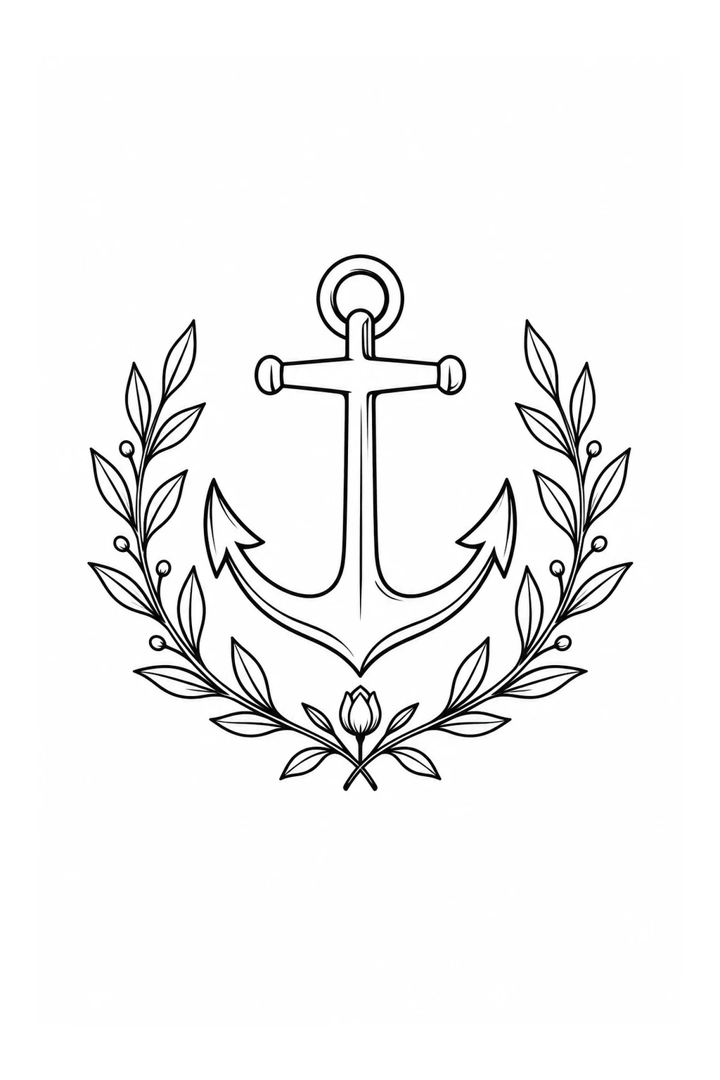 Anker mit Blattzweigen