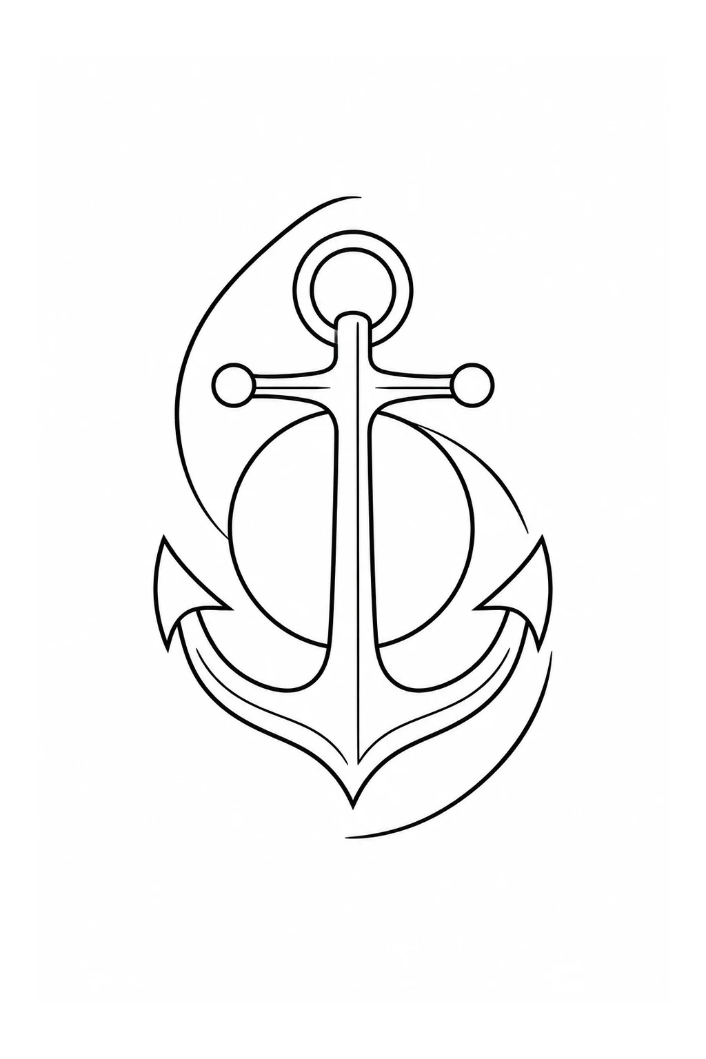 Anker mit Kreisen und Bögen