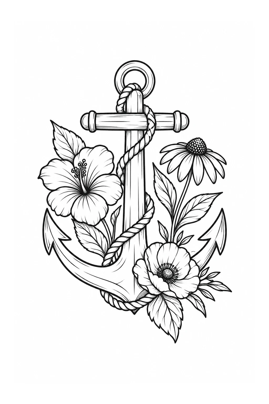 Anker mit Wildblumen