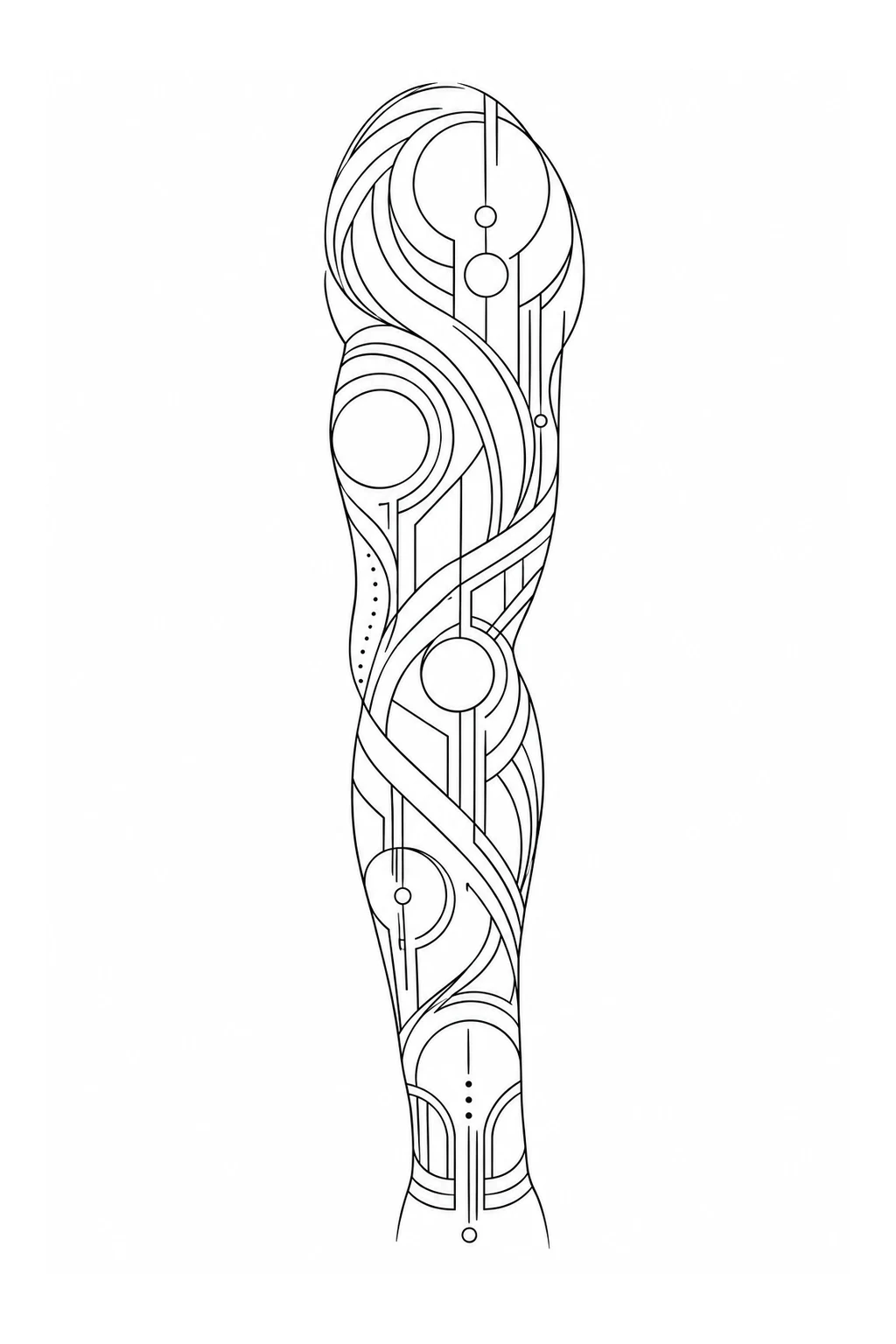 Ganzarm-Sleeve mit geometrischen Bögen