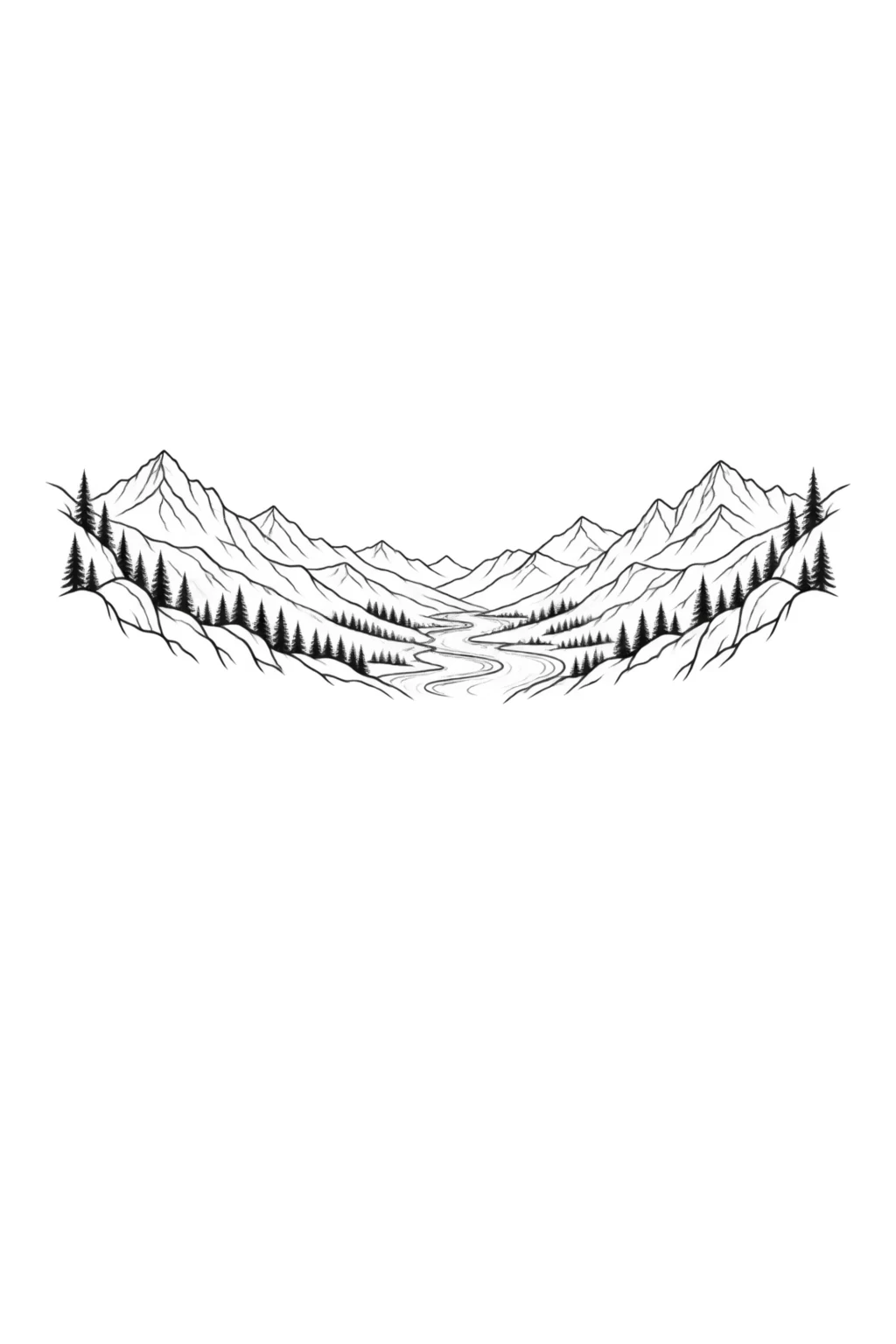 Bergpanorama für die Brust
