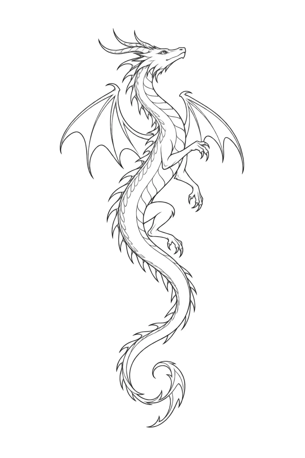 Aufwärts spiralender Drache