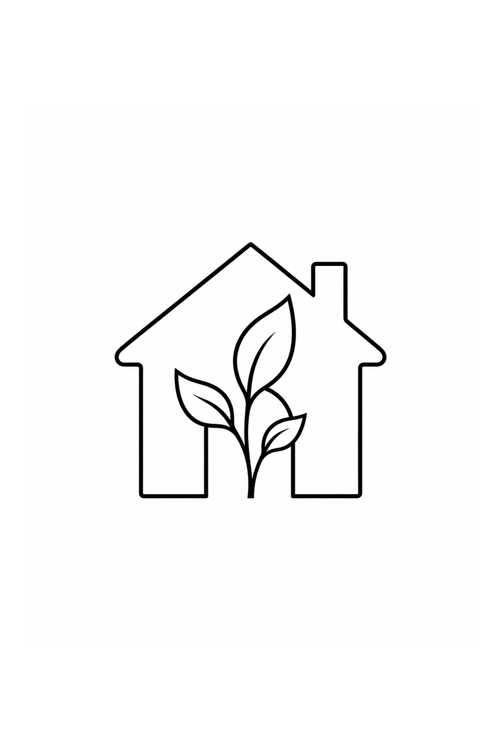 Haus mit drei Keimlingen