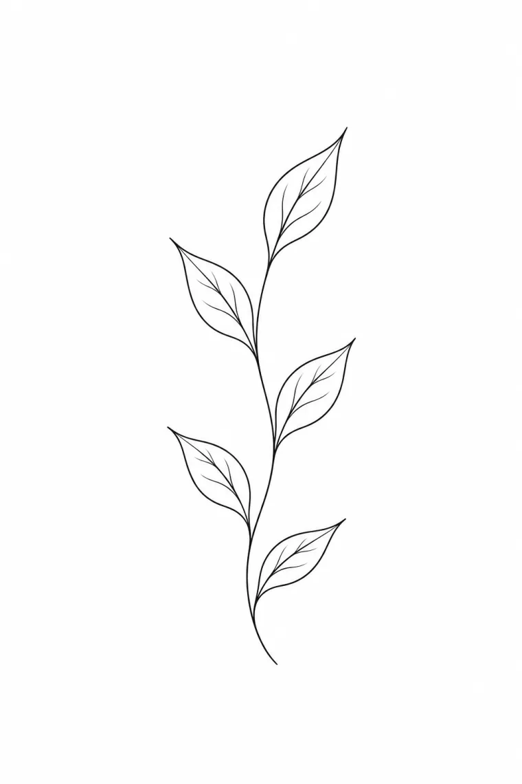 Zweig mit fünf Blättern
