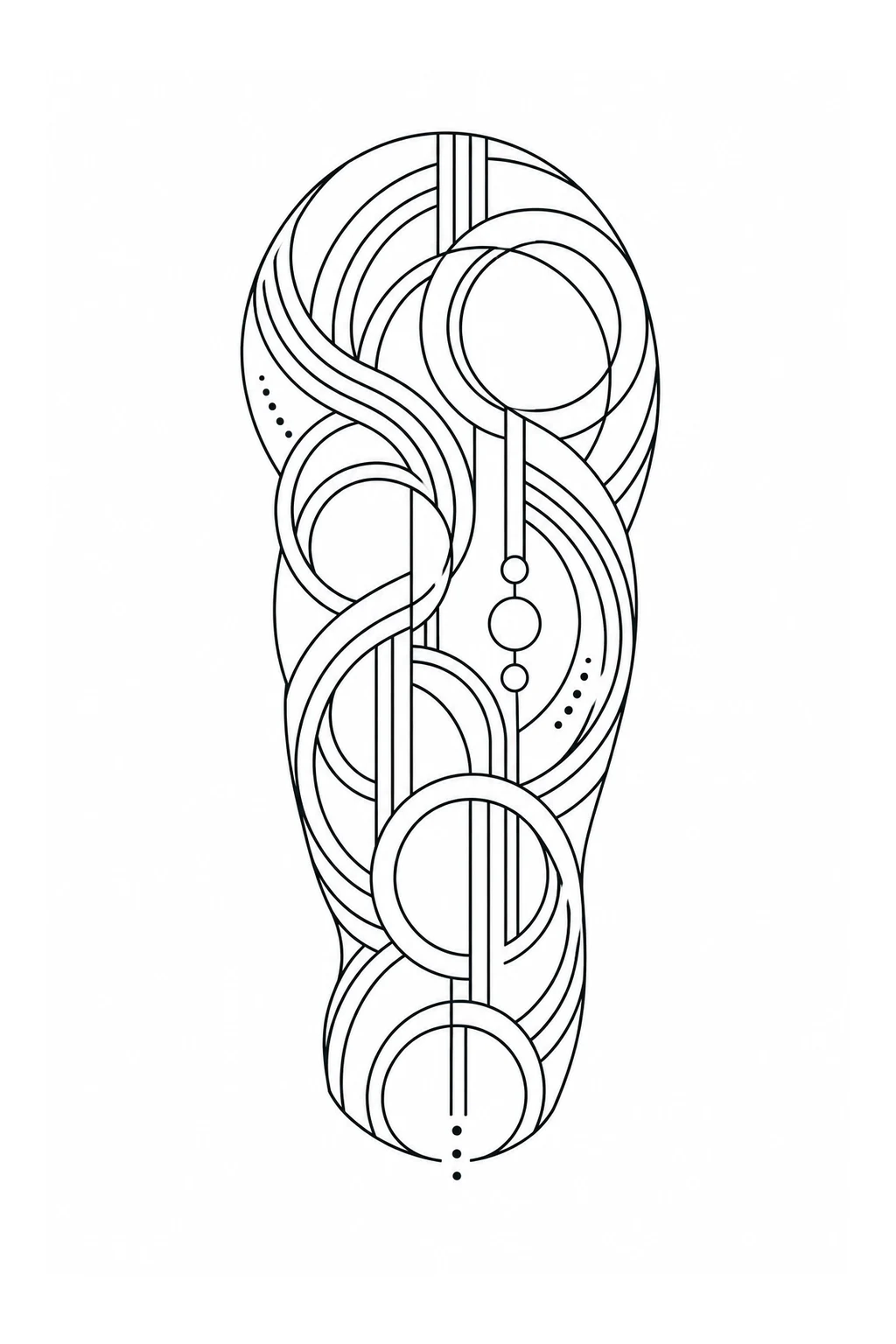 Halbarm-Sleeve mit Kreisen und Bögen