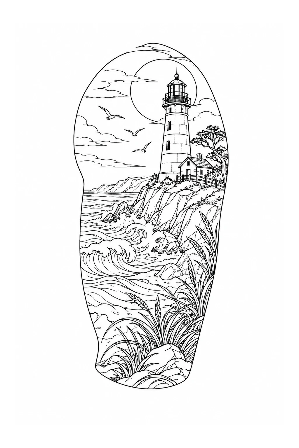 Halbarm-Sleeve mit Leuchtturm