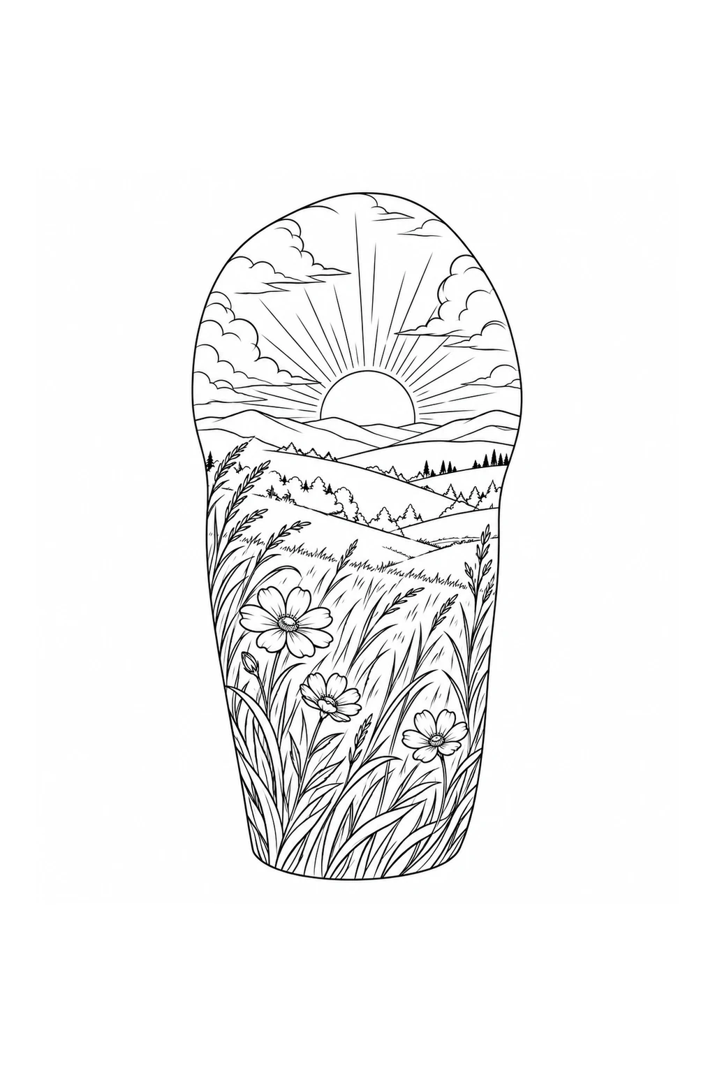 Halbarm-Sleeve mit Sonnenwiese
