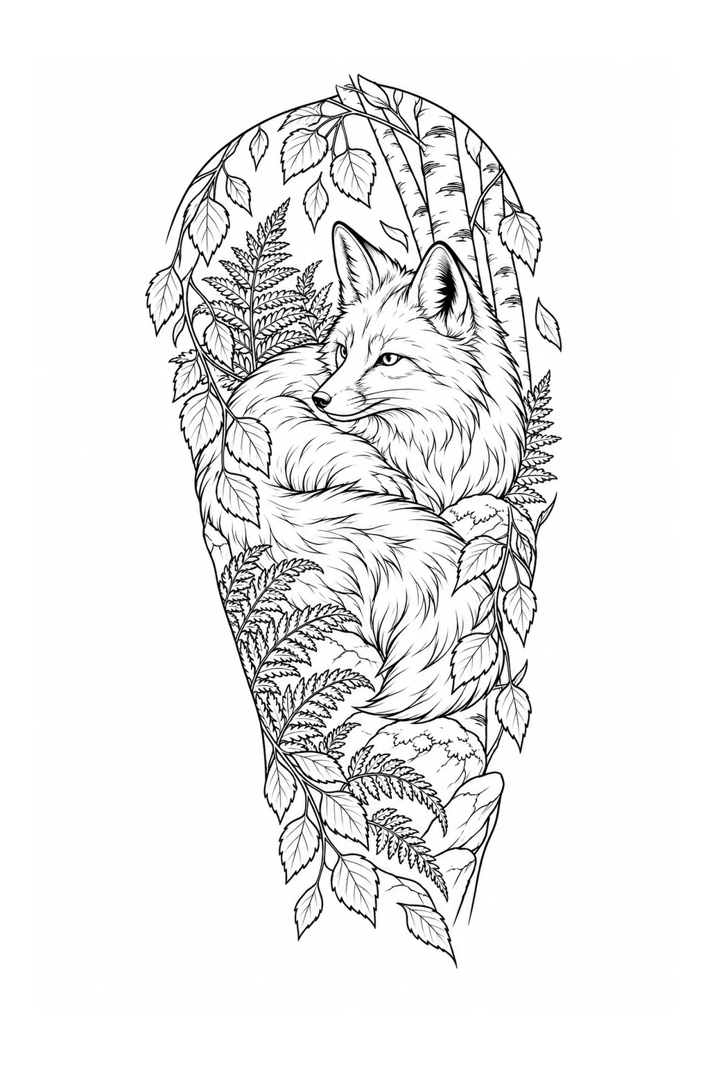 Halbarm-Sleeve mit Waldfuchs