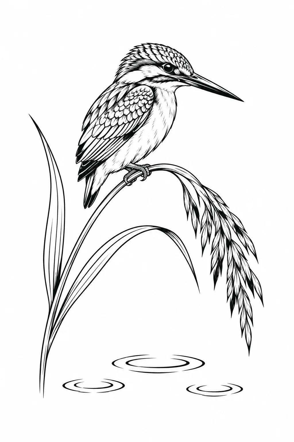 Eisvogel auf einem Flussrohr