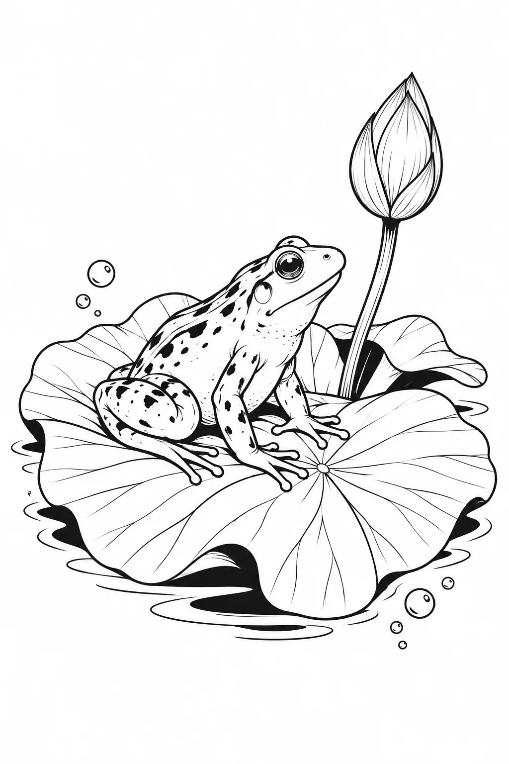Frosch auf einem Lotosblatt