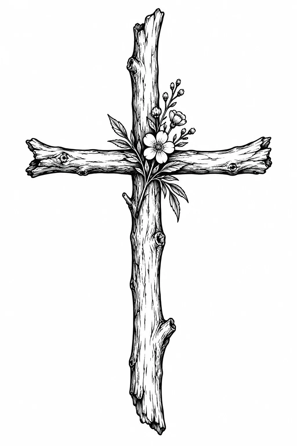 Astkreuz mit Wildblumen