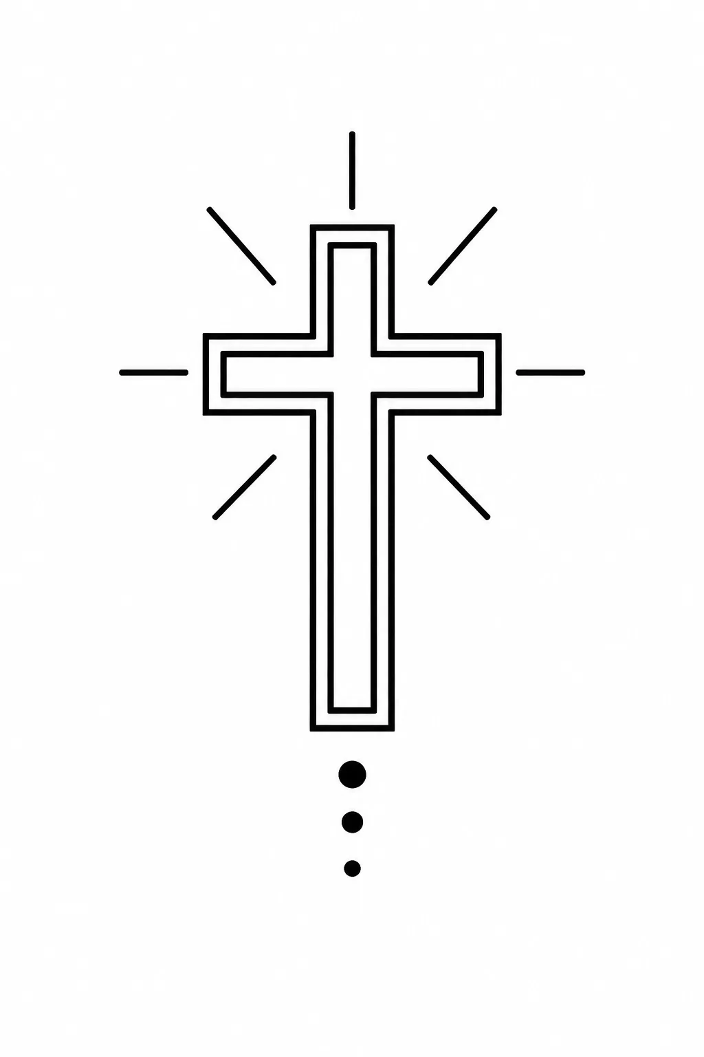 Doppellinien-Kreuz mit Strahlen
