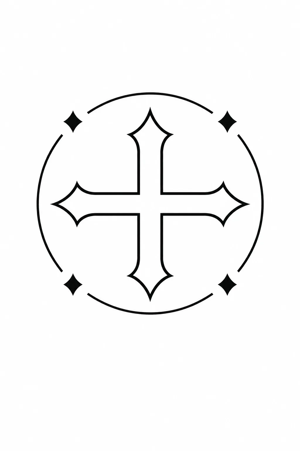 Gleicharmiges Kreuz im offenen Kreis
