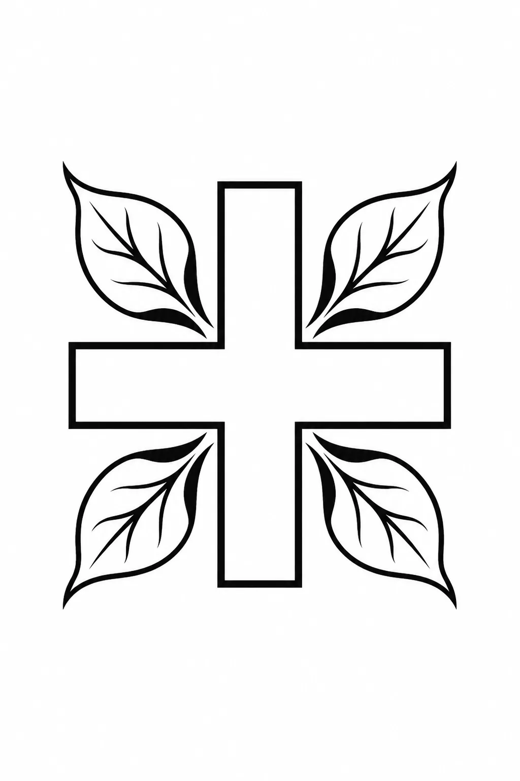 Gleicharmiges Kreuz mit vier Blättern