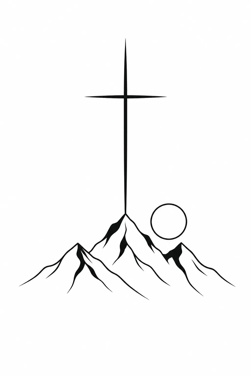 Schmales Kreuz über Bergen