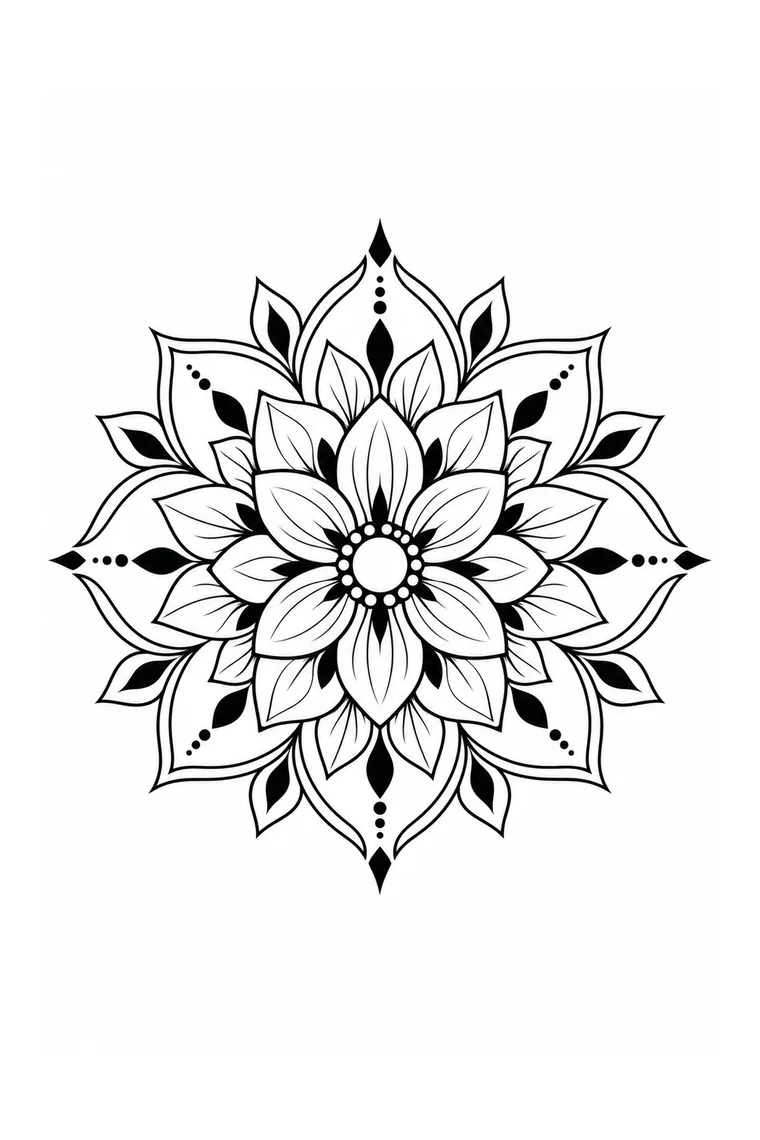 Mandala mit Blütenmitte