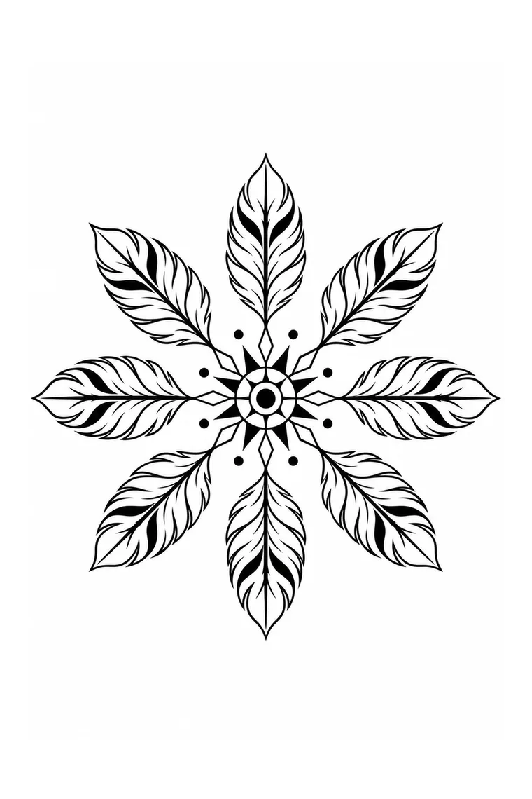 Mandala aus Federformen