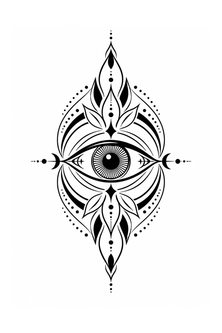 Mandala mit stilisiertem Auge