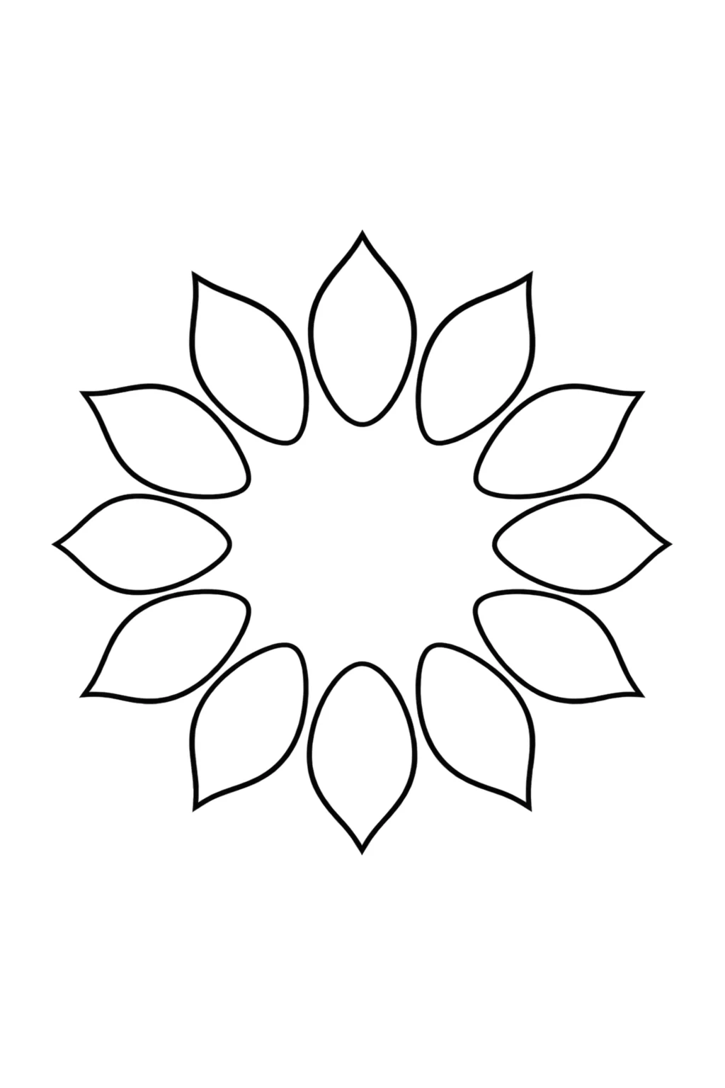 Rosette mit zwölf Tropfenschleifen
