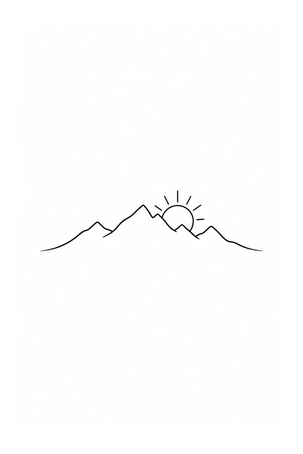 Bergkette mit Sonne