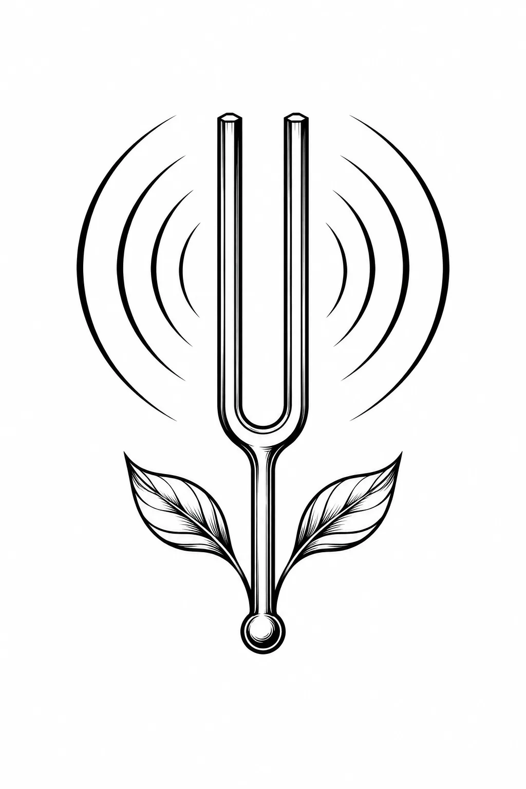 Stimmgabel mit Wellen