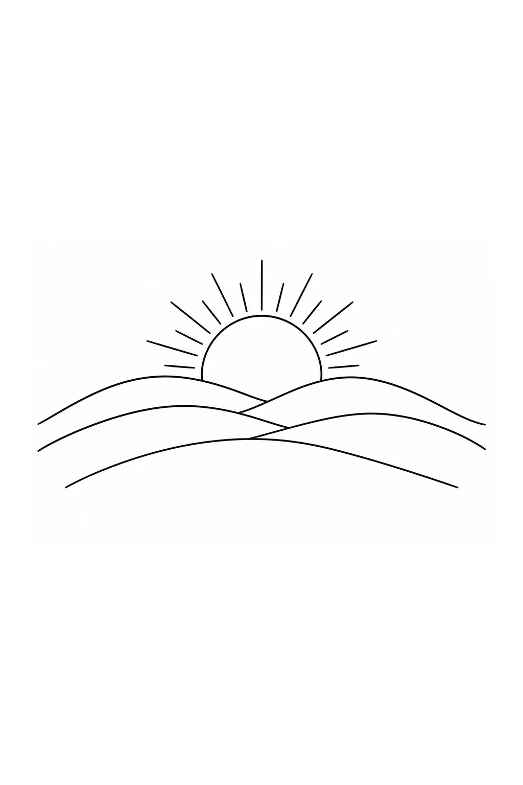 Sonne über sanften Hügeln
