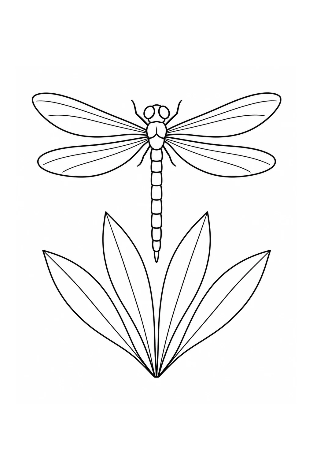 Libelle über Blättern