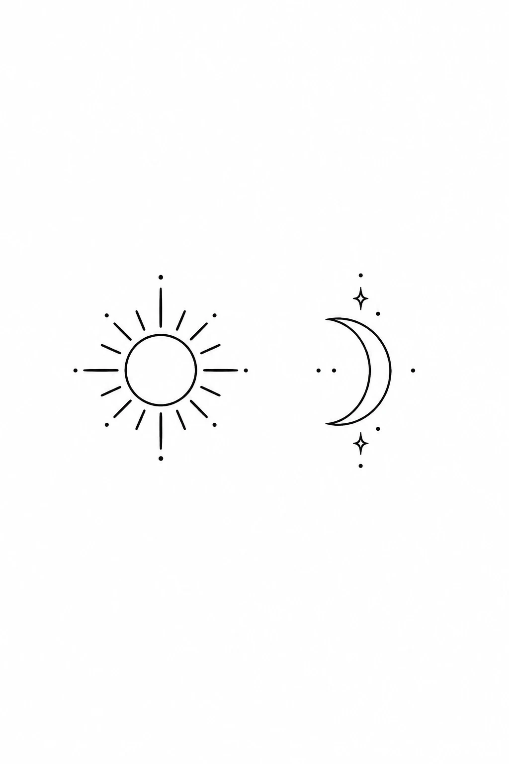 Passende Sonne und Mond