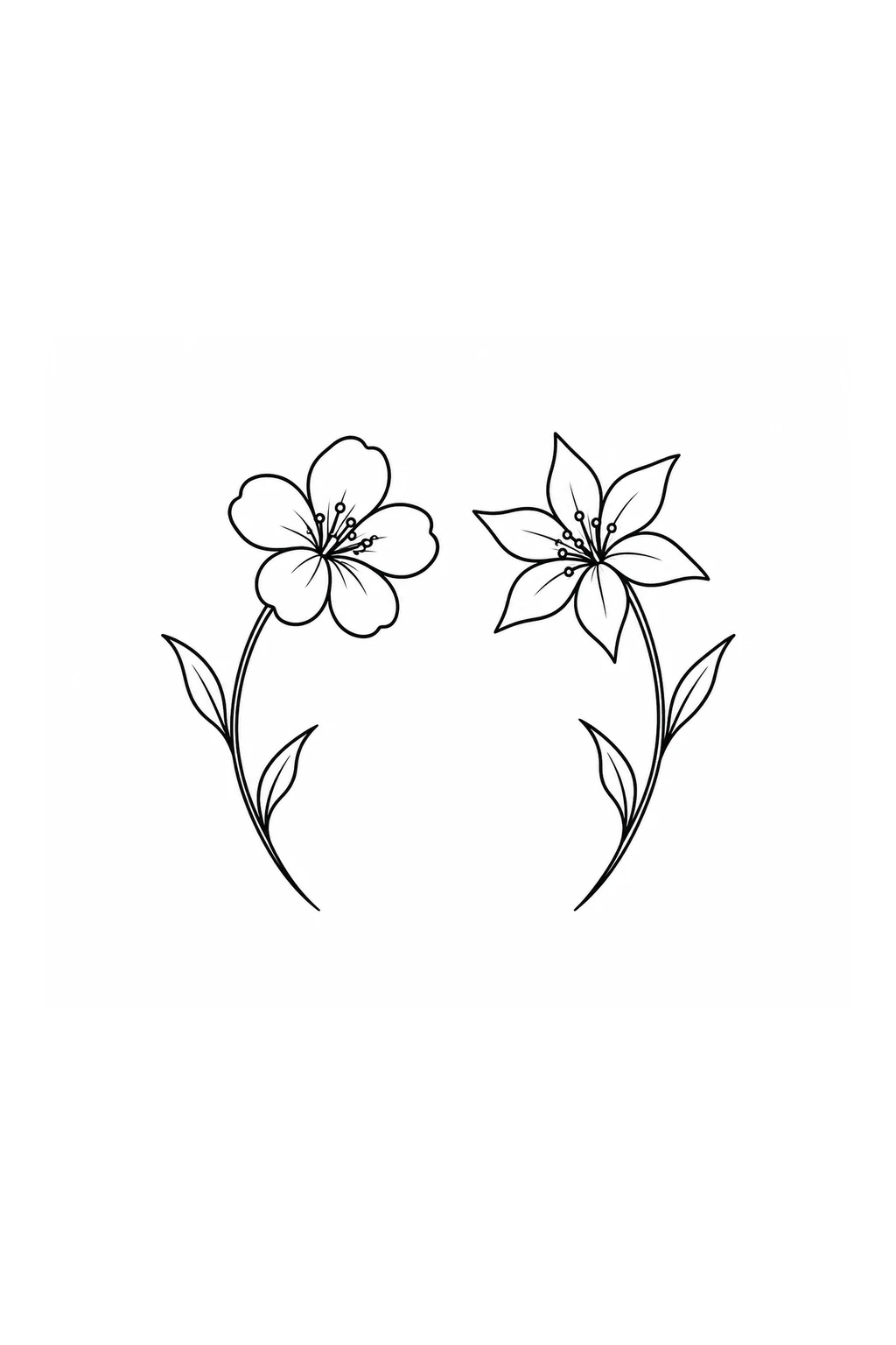 Zwei zueinander geneigte Wildblumen