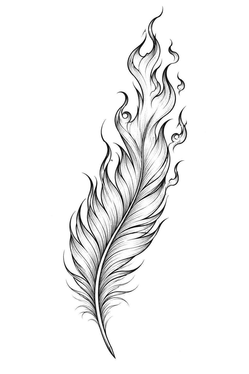 Phoenixfeder mit Flammen