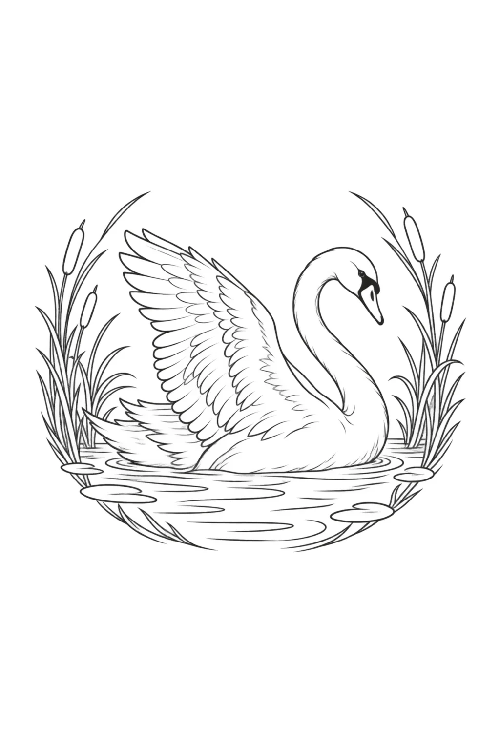 Schwan und Schilf für die Schulter