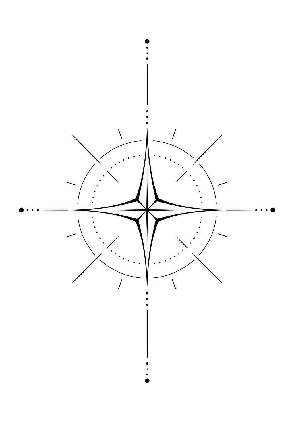 Stern in Kompasslinien