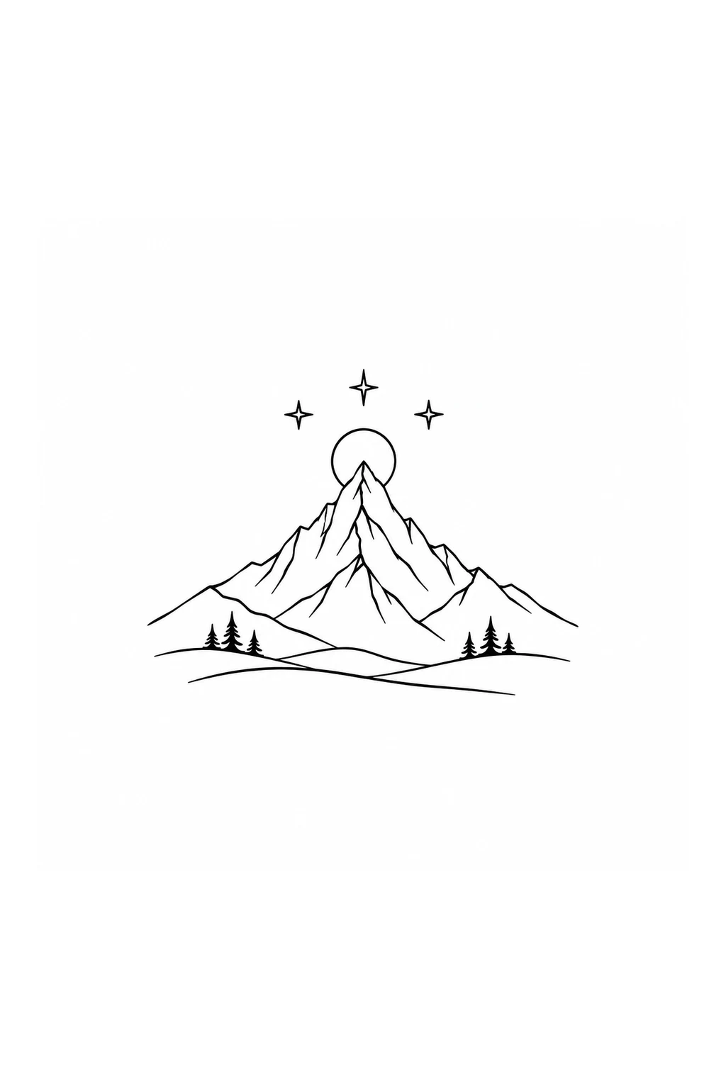 Berg unter Sternen