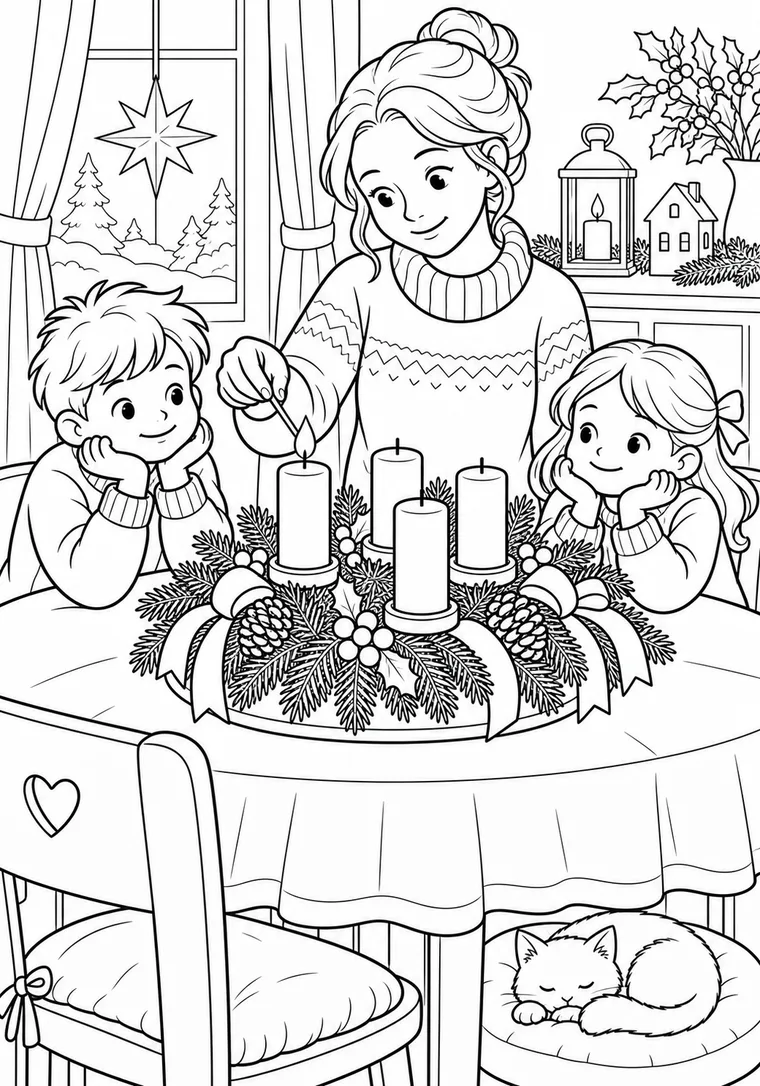 Adventskranz mit vier Kerzen