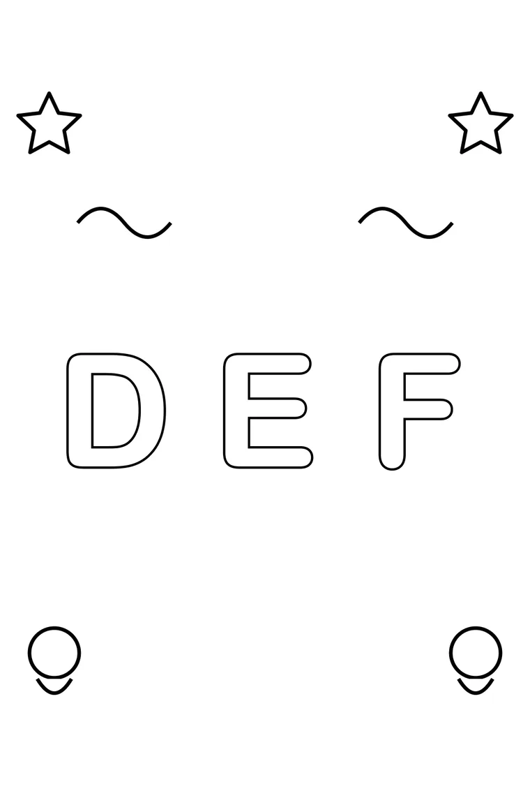 Buchstaben D, E und F