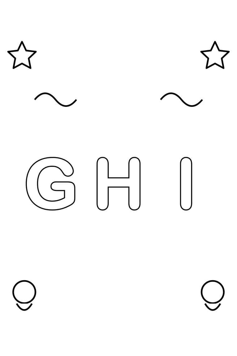 Buchstaben G, H und I