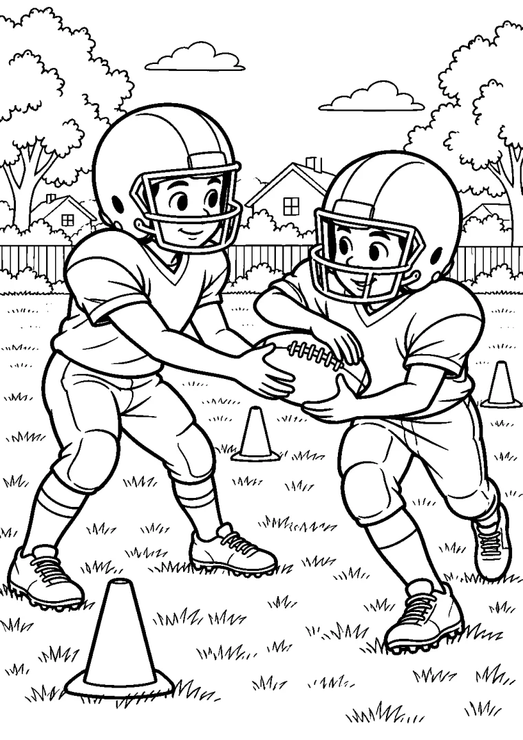 Handoff-Training auf dem Sportplatz