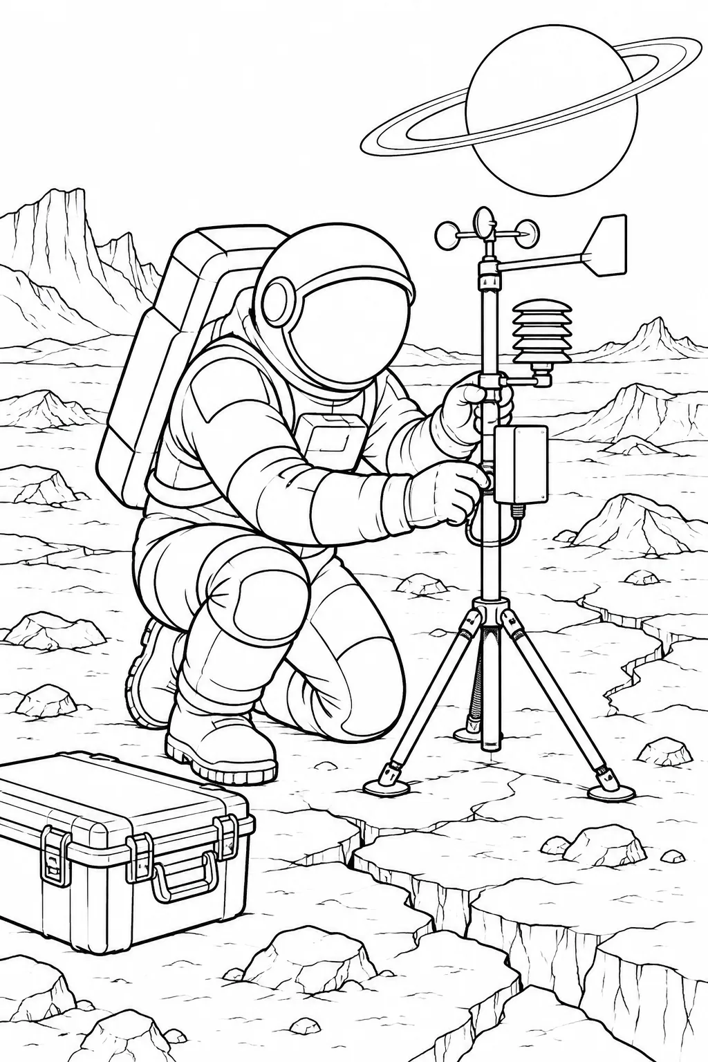 Messstation auf einem Eismond