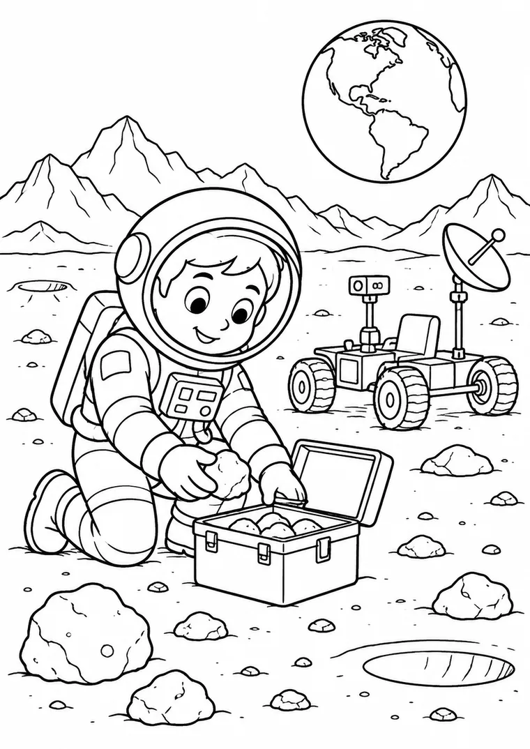Mondgestein sammeln mit Rover