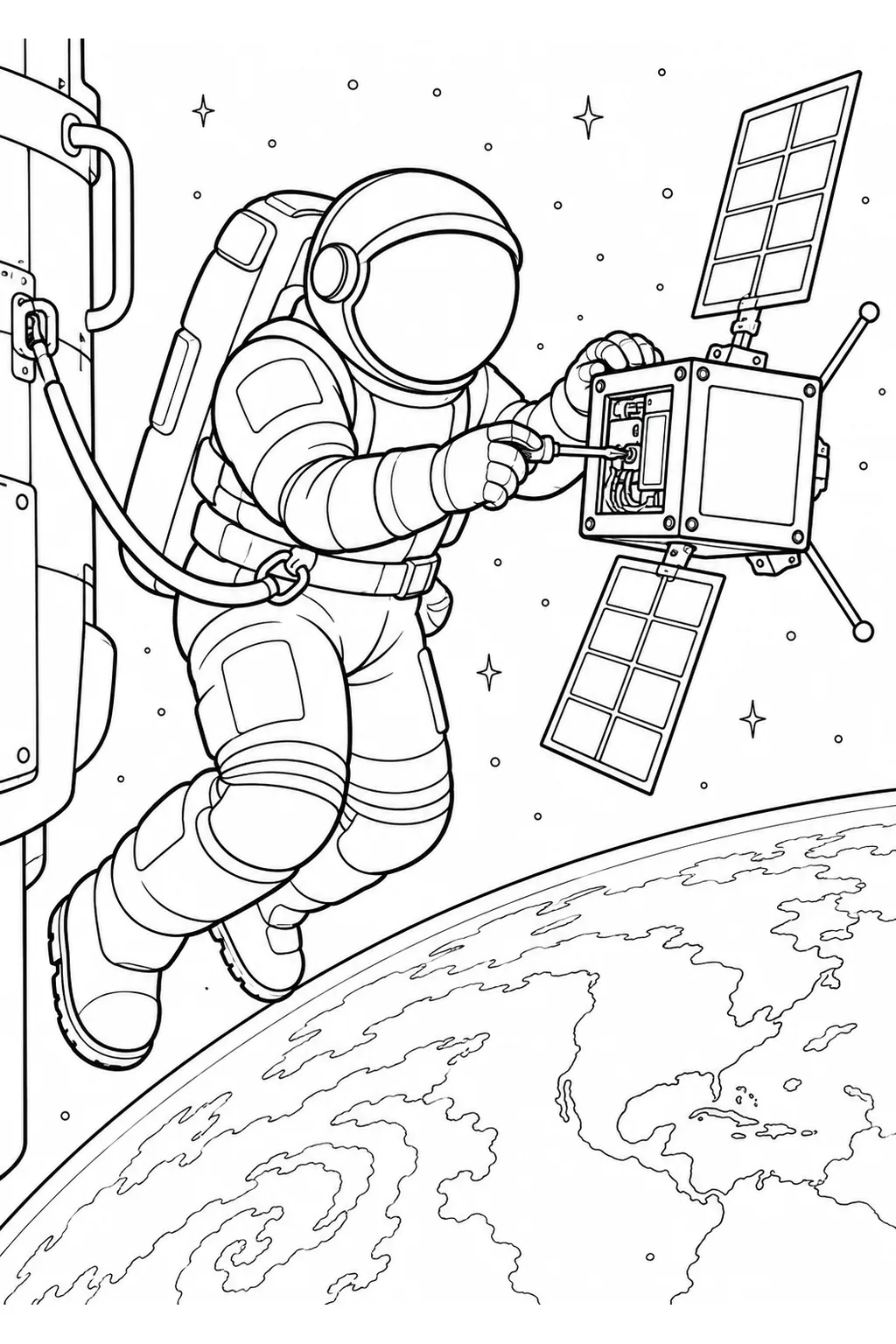 Satellitenreparatur im Weltraum