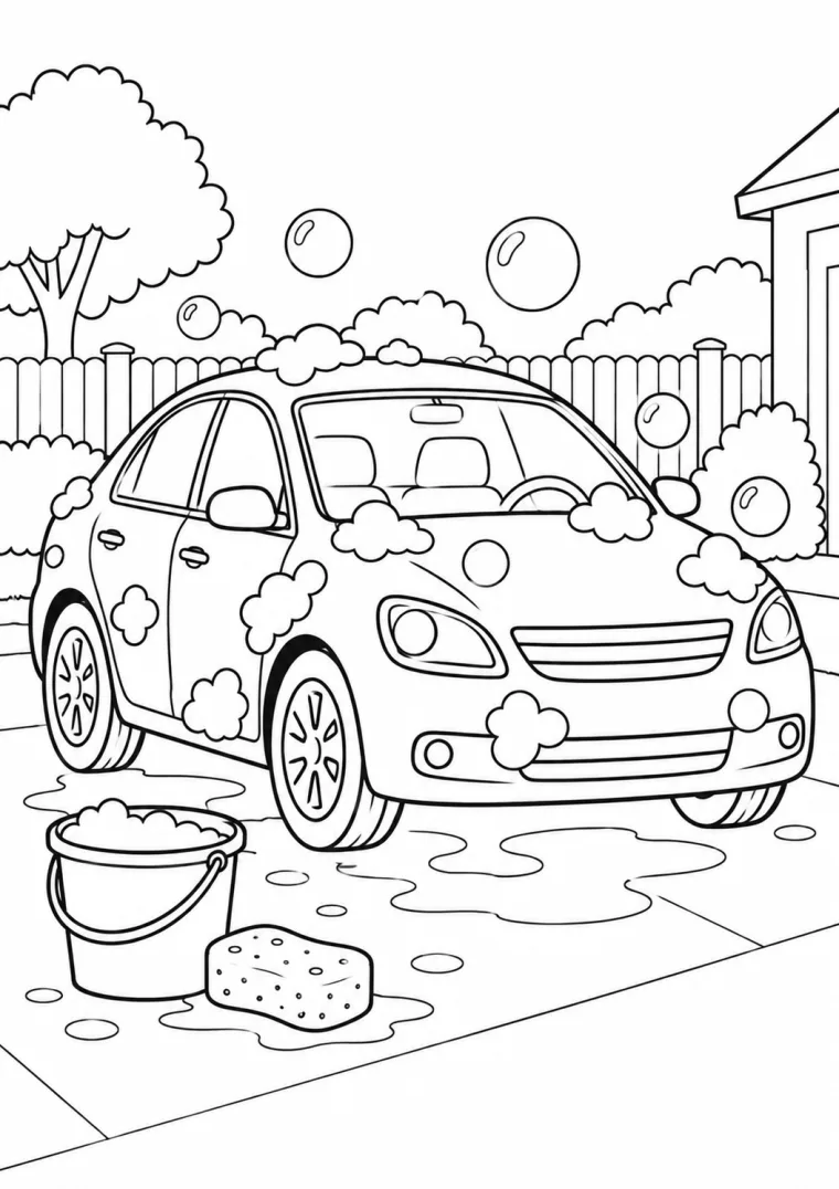 Auto beim Waschen