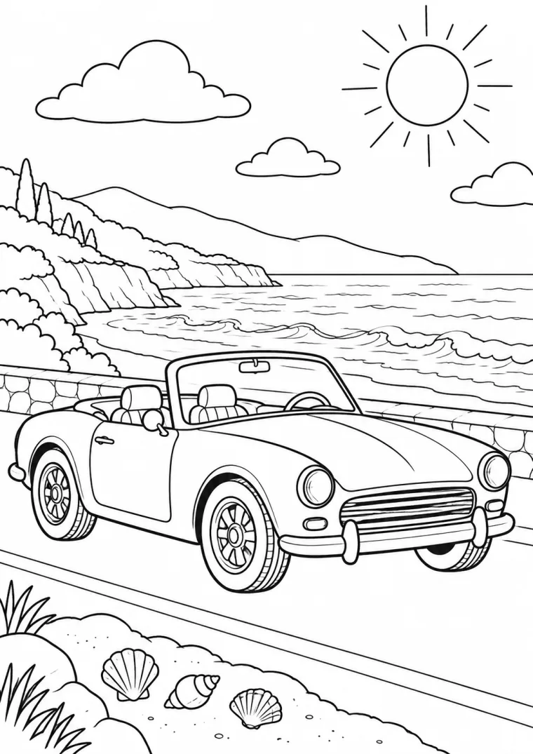 Cabrio an der Küstenstraße