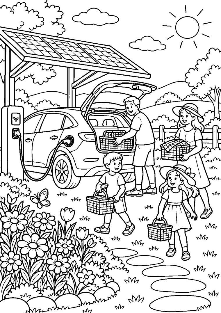 Elektroauto an der Solarladestation