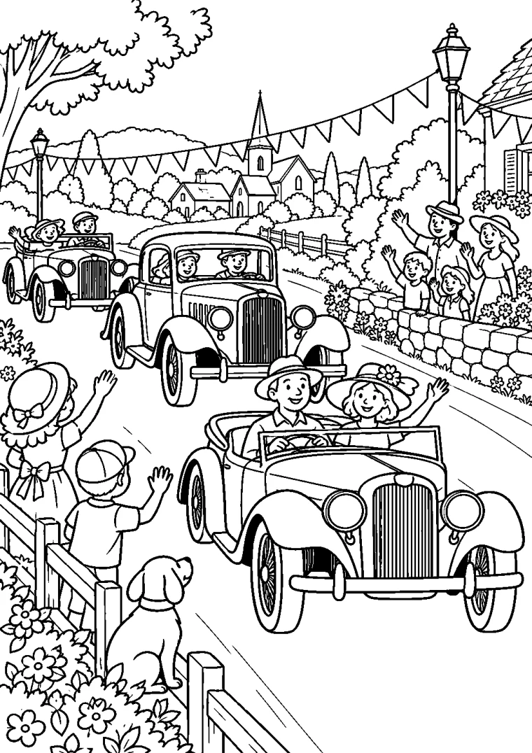 Oldtimer-Parade auf dem Land