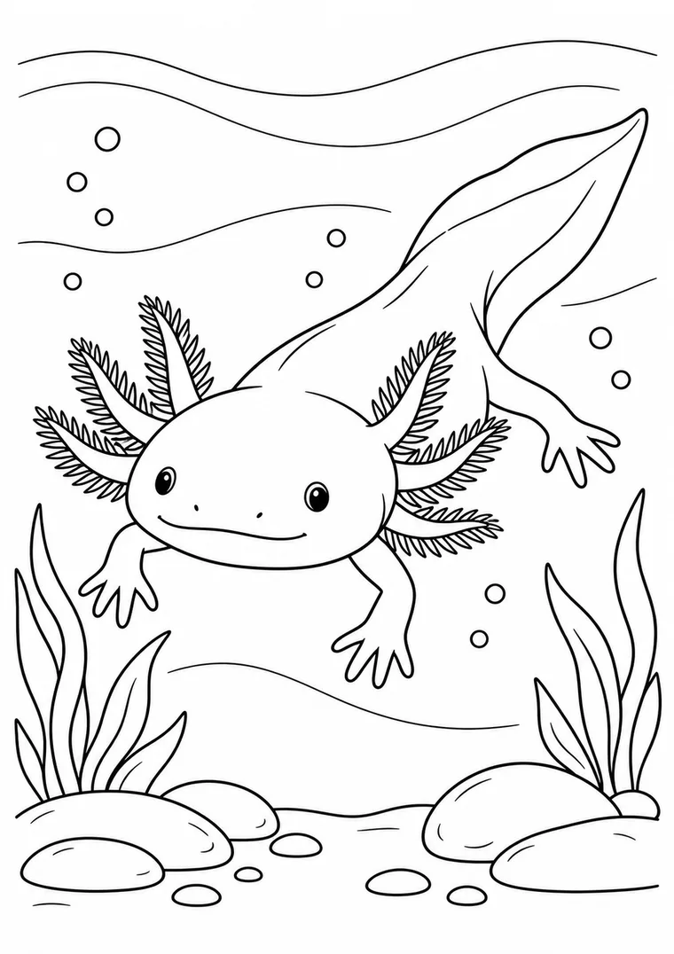 Axolotl im Wasser