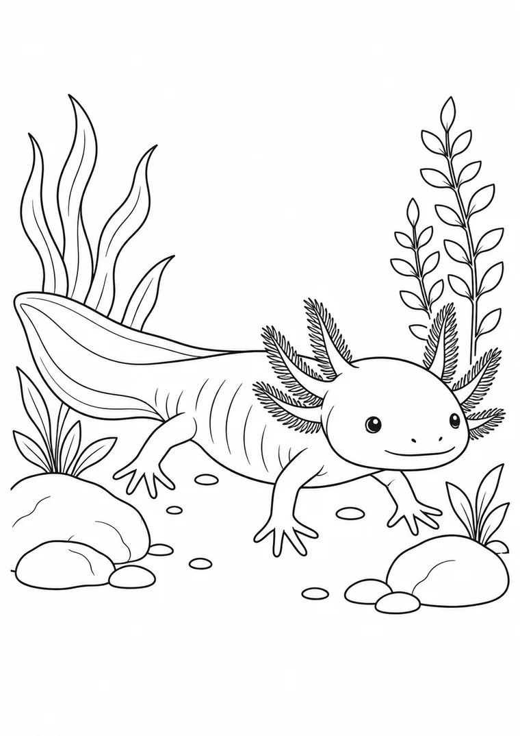 Detailreiches Axolotl
