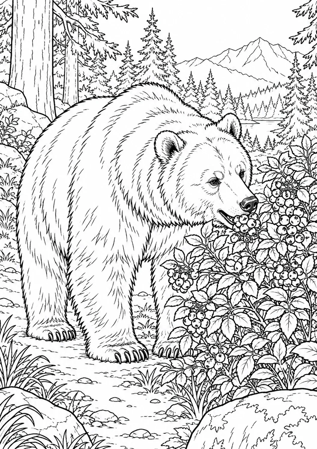 Bär am Beerenstrauch