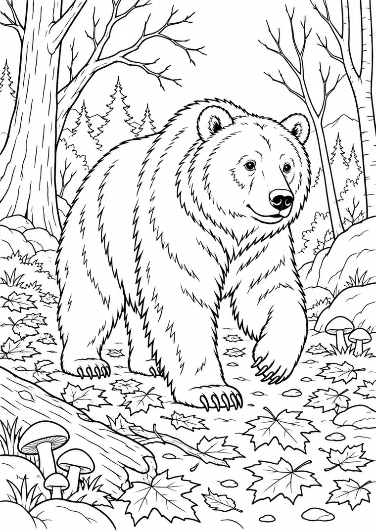 Bär im Herbstwald