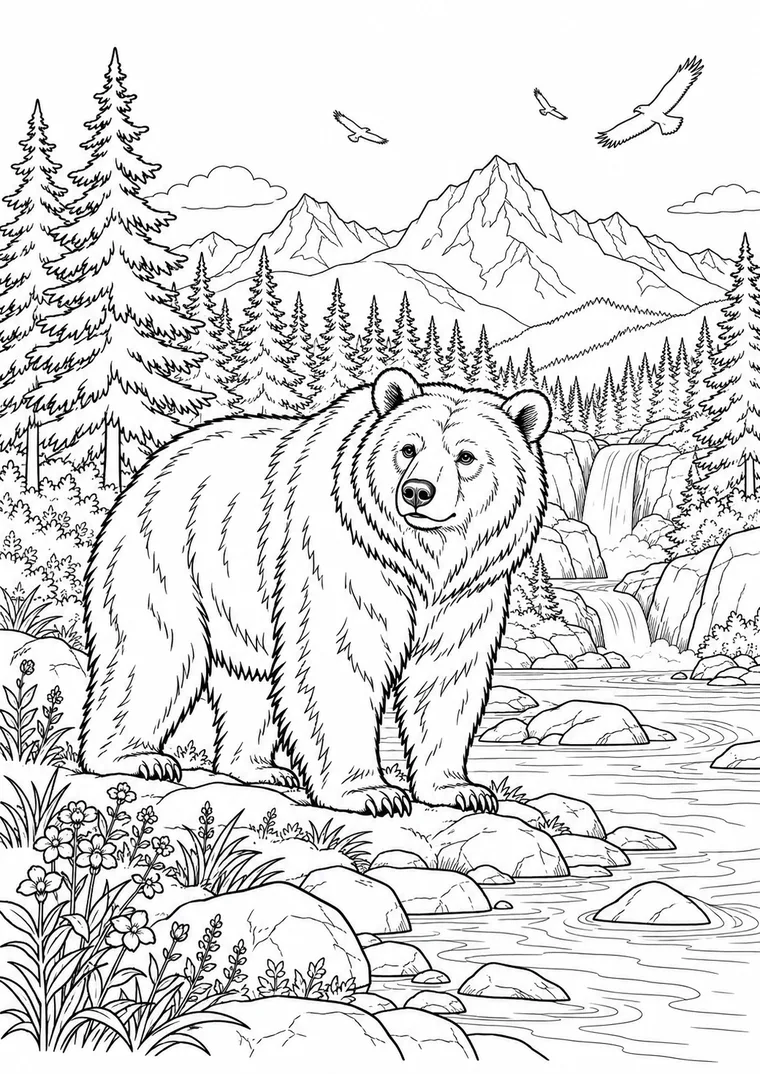 Bär in der Berglandschaft