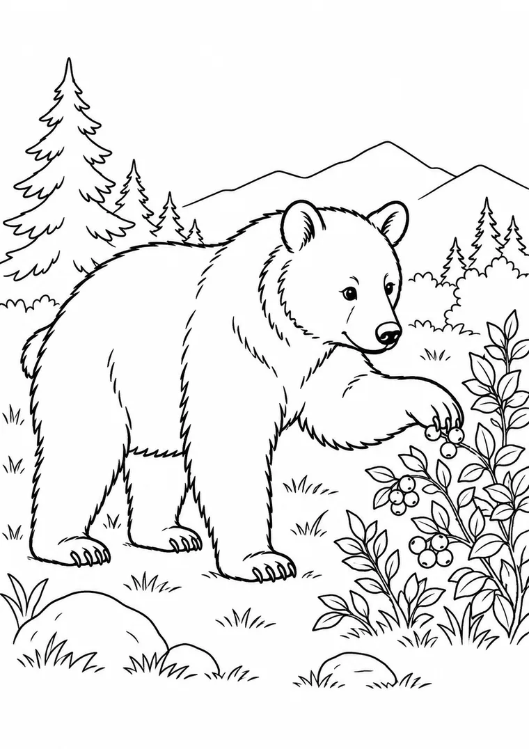 Schwarzbär frisst Beeren